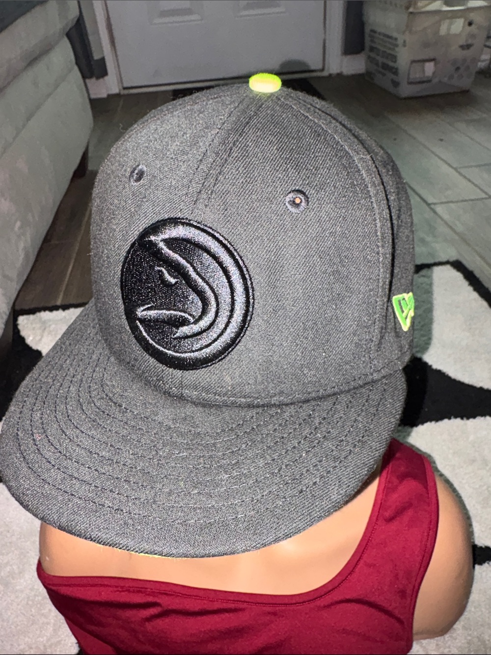 NBA Black Snapback Hat with Neon Green Accents